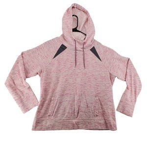 Tek Gear Top Women's Long Sleeve Hooded Pullover High Neck Sweatshirt Pink XL